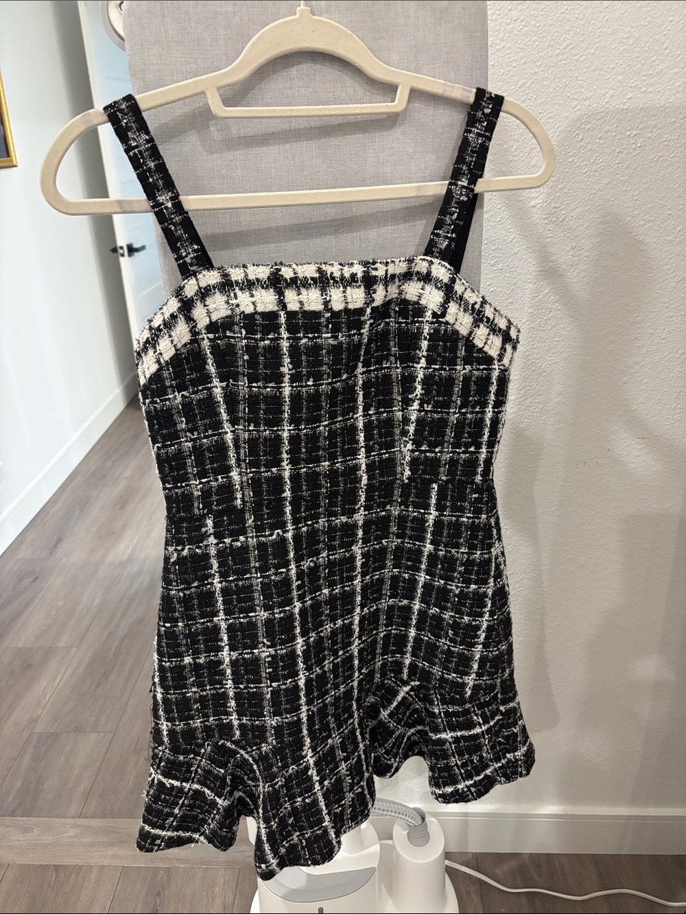 Alice + Olivia Black and White Tweed Dress